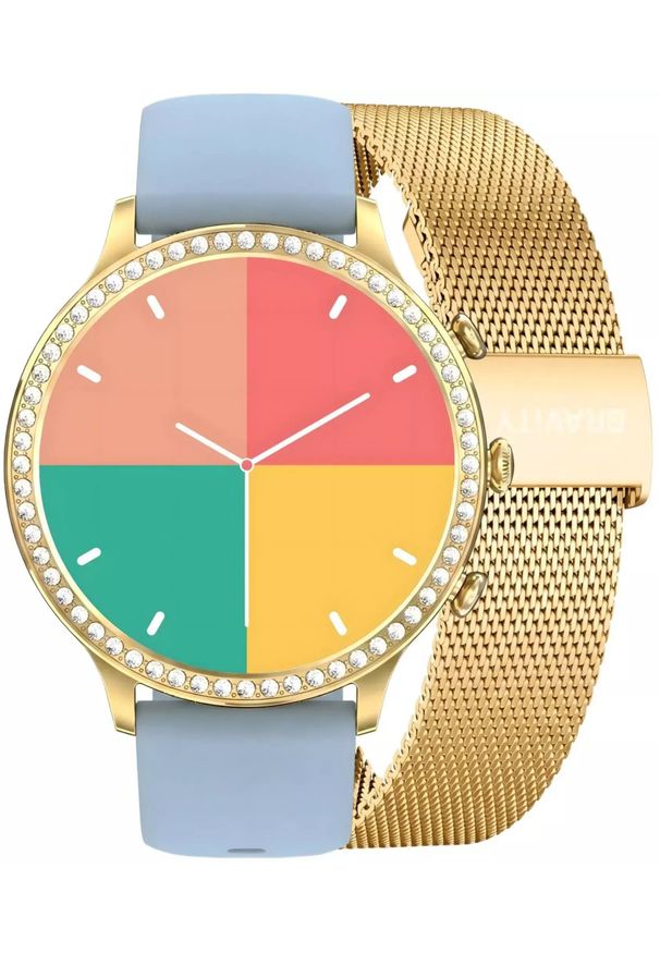 Smartwatch Gravity Złoty Pasek i Bransoleta GT5-4. Rodzaj zegarka: smartwatch. Kolor: złoty