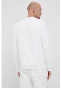 Guess Bluza męska kolor biały gładka. Kolor: biały. Materiał: bawełna. Wzór: gładki #4