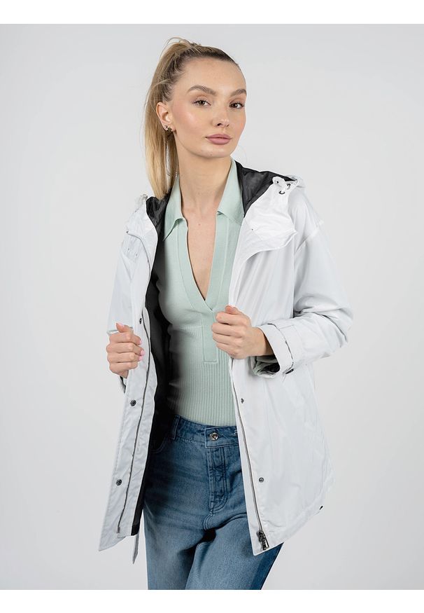 Geox Płaszcz Delray | W2521T T2676 | Kobieta | Biały. Typ kołnierza: kaptur. Kolor: biały. Materiał: poliester