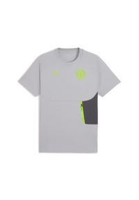 Puma - Męska koszulka Manchester City PUMATECH z kieszenią PUMA Galactic Gray Pro Green. Kolor: szary, zielony, wielokolorowy. Sport: piłka nożna