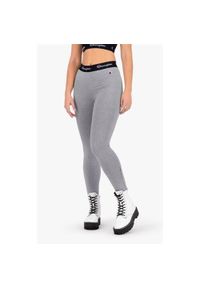Spodnie treningowe damskie Champion Wmns Script Logo Waist Zip Detail Leggings. Kolor: szary. Materiał: dresówka