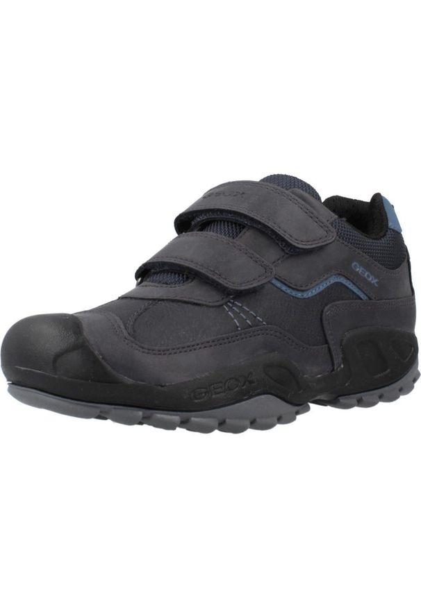 Geox - Buty GEOX J NEW SAVAGE BOY A Szary. Kolor: szary. Materiał: syntetyk, tkanina. Sport: turystyka piesza