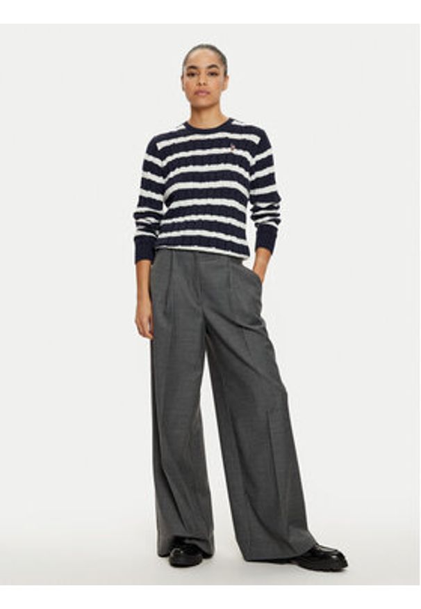 U.S. Polo Assn. Sweter WUP0726 Granatowy Regular Fit. Typ kołnierza: polo. Kolor: niebieski. Materiał: bawełna