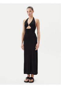 Max Mara Beachwear Sukienka koktajlowa Ghiotto 2516621059 Czarny Slim Fit. Kolor: czarny. Materiał: wiskoza. Styl: wizytowy