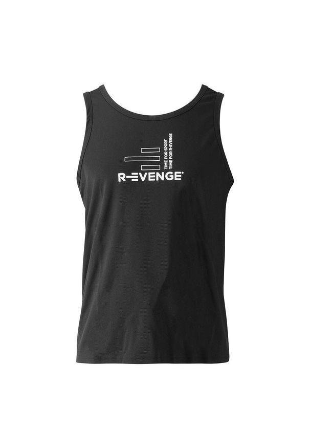 R-EVENGE - Koszulka bez rękawów Unisex Fitness, czarny. Kolor: czarny. Materiał: poliester. Długość rękawa: bez rękawów