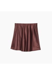 Cropp - Gładka spódnica mini - Brązowy. Kolor: brązowy. Wzór: gładki