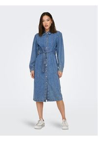 only - ONLY Sukienka jeansowa 15284906 Niebieski Regular Fit. Kolor: niebieski. Materiał: bawełna