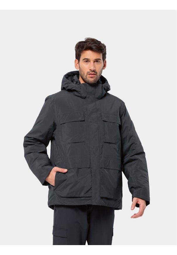 Jack Wolfskin Kurtka zimowa Textor Utility Jkt 1116101 Czarny Regular Fit. Kolor: czarny. Materiał: syntetyk. Sezon: zima