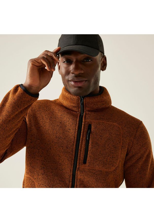 Regatta - Polar męski rozsuwany Barlee. Kolor: brązowy, beżowy, wielokolorowy. Materiał: polar. Wzór: melanż. Sport: turystyka piesza