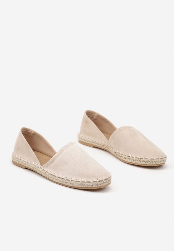 Born2be - Beżowe Espadryle z Plecionką i Wyciętą Cholewką Prommea. Okazja: na co dzień. Kolor: beżowy. Materiał: jeans. Szerokość cholewki: normalna. Sezon: lato. Obcas: na obcasie. Styl: casual. Wysokość obcasa: niski