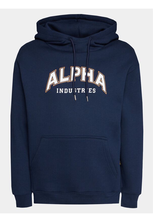 Alpha Industries Bluza College 146331 Granatowy Regular Fit. Kolor: niebieski. Materiał: bawełna