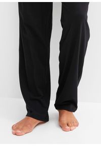 bonprix - Piżama z czystej bawełny z długim rękawem. Kolor: czarny, zielony. Materiał: bawełna. Długość: długie. Wzór: paski #3