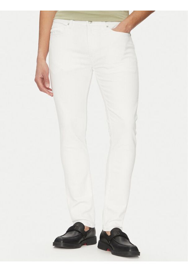 Hugo - HUGO Jeansy 50537696 Biały Extra Slim Fit. Kolor: biały
