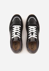 Born2be - Czarne Klasyczne Buty Sportowe Sneakersy z Perforacją na Nosku Lasthora. Okazja: na co dzień, na spotkanie biznesowe, do pracy. Kolor: czarny. Materiał: jeans. Szerokość cholewki: normalna. Wzór: kratka #5