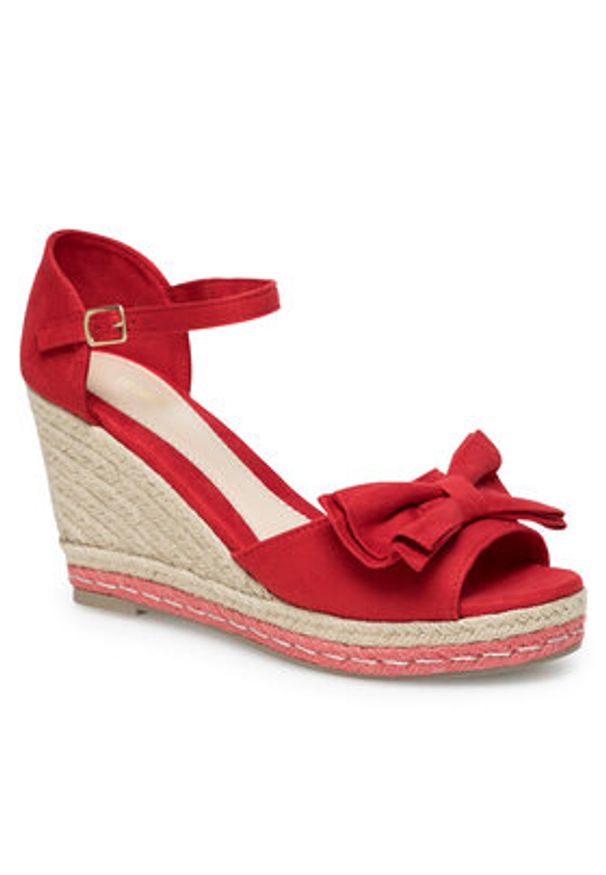 DeeZee Espadryle WYL2710-02 Czerwony. Kolor: czerwony. Materiał: materiał