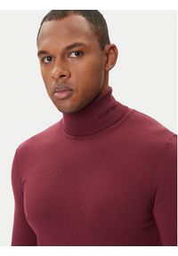 Hugo - HUGO Golf San Thomas-M 50474174 Bordowy Regular Fit. Typ kołnierza: golf. Kolor: czerwony. Materiał: wełna #3