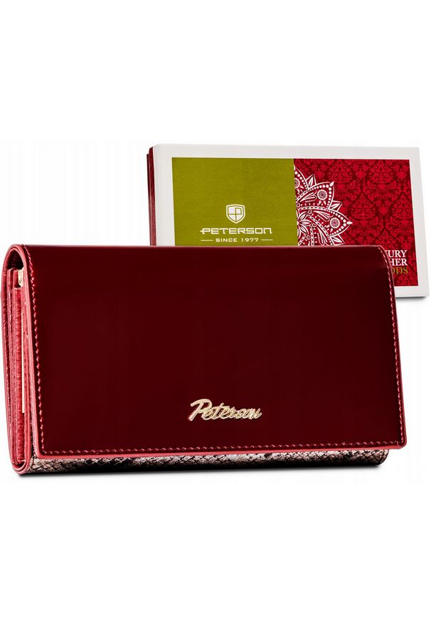 Portfel skórzany Peterson [DH] PTN BS-466 SN/RED czerwony. Kolor: czerwony. Materiał: skóra