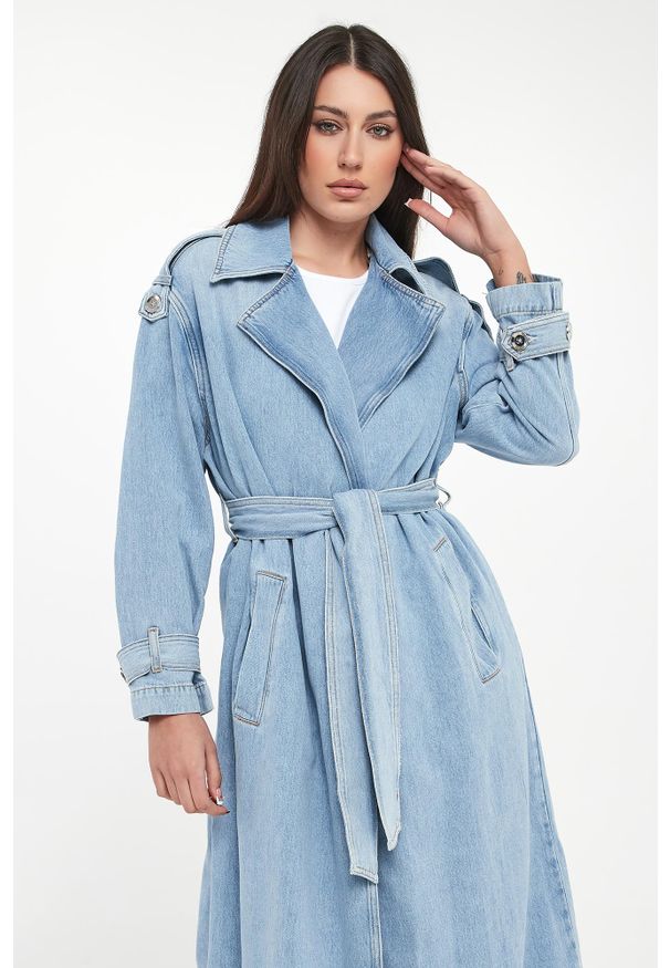 Liu Jo - Płaszcz damski jeansowy LIU JO. Materiał: jeans