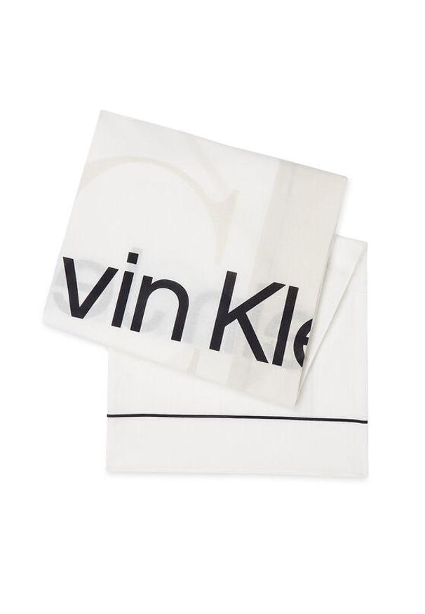 Calvin Klein Chusta Monologo K60K611981 Biały. Kolor: biały. Materiał: bawełna