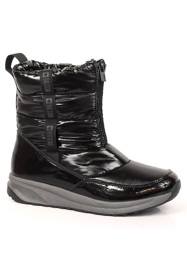 Big-Star - Śniegowce damskie metaliczne ocieplane czarne Big Star KK274392. Kolor: czarny. Materiał: skóra ekologiczna