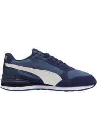 Buty Puma St Runner v4 Sd 399665 05 niebieskie. Okazja: na co dzień. Zapięcie: sznurówki. Kolor: niebieski. Materiał: guma, skóra, syntetyk, zamsz. Szerokość cholewki: normalna