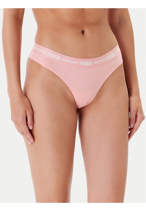 Puma Komplet 2 par stringów 907850 Koralowy. Kolor: pomarańczowy. Materiał: bawełna