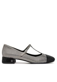 Tory Burch Baleriny Cap-Toe T-Strap Pave Heeled 159830 Srebrny. Kolor: srebrny. Materiał: syntetyk #1