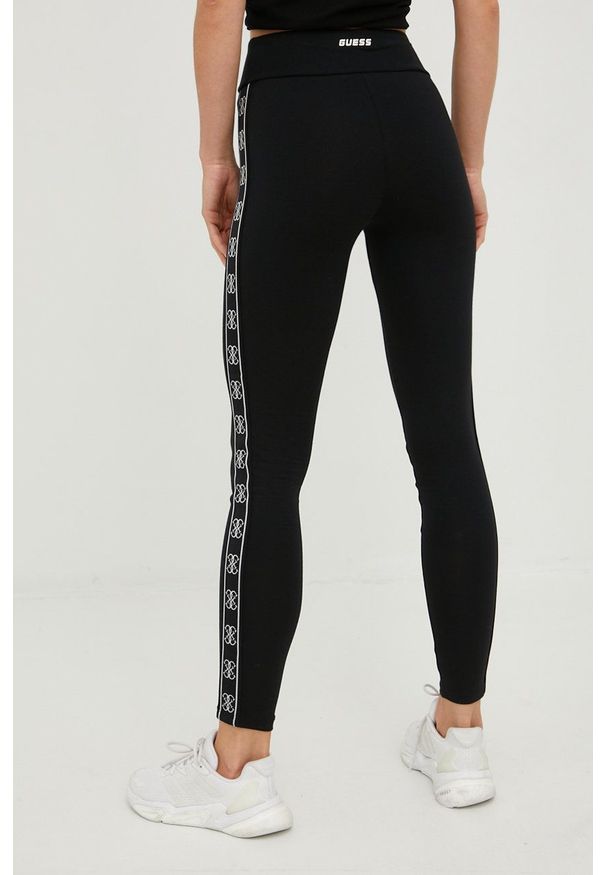 Guess legginsy damskie kolor czarny z nadrukiem. Stan: podwyższony. Kolor: czarny. Wzór: nadruk