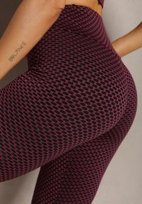 Renee - Ciemnoróżowe Kolarki Szorty High Waist Sportowe z Push-Up Calatrix. Okazja: na co dzień. Stan: podwyższony. Kolor: różowy. Styl: sportowy