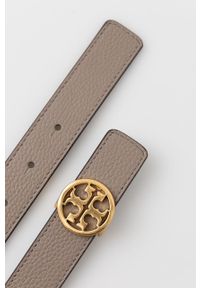 Tory Burch Pasek skórzany dwustronny damski kolor szary. Kolor: szary. Materiał: skóra #2