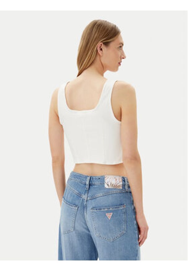 Vero Moda Top Wild Alinia 10323777 Biały Slim Fit. Kolor: biały. Materiał: bawełna