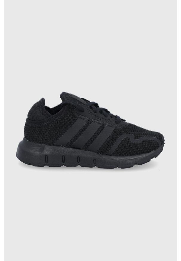 adidas Originals Buty dziecięce Swift Run X kolor czarny. Nosek buta: okrągły. Zapięcie: sznurówki. Kolor: czarny. Materiał: guma. Wzór: nadruk. Sport: bieganie