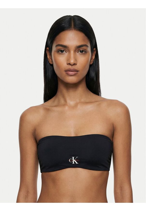 Calvin Klein Swimwear Góra od bikini LV00Q61101 Czarny. Kolor: czarny. Materiał: syntetyk