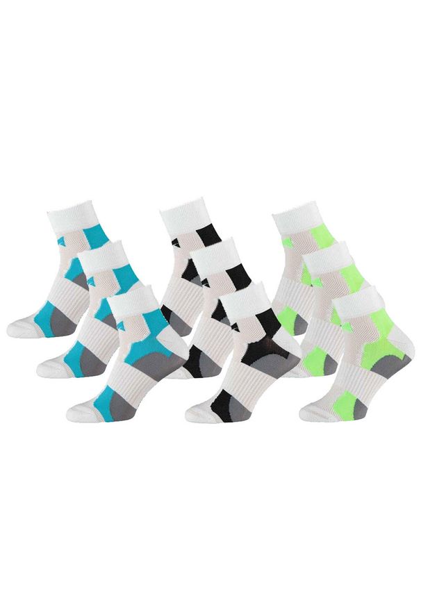 XTREME SOCKSWEAR - Skarpety kolarskie Xtreme Quarter, 9 par, Multi Biały. Kolor: biały. Sport: kolarstwo