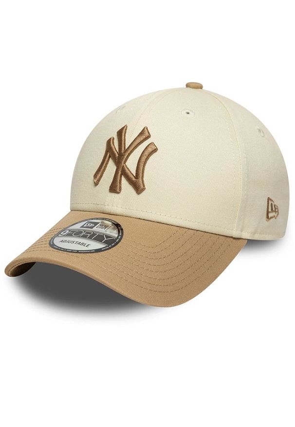 Czapka unisex New Era New York Yankees MLB Colour Block 9FORTY 60771836 - beżowa. Kolor: beżowy. Materiał: bawełna, materiał. Wzór: haft. Styl: elegancki, klasyczny
