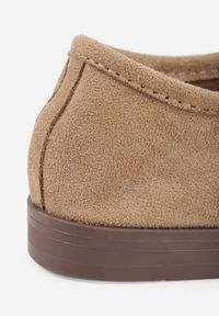 Born2be - Beżowe Mokasyny VICES z Wkładką ze Skóry Natualnej Ozdobione Koralikami. Nosek buta: okrągły. Kolor: beżowy. Materiał: skóra. Wzór: aplikacja. Obcas: na obcasie. Styl: klasyczny. Wysokość obcasa: niski #5