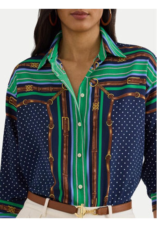 Lauren Ralph Lauren - LAUREN RALPH LAUREN Koszula 200P03687001 Kolorowy Relaxed Fit. Materiał: syntetyk. Wzór: kolorowy