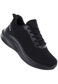 Buty sportowe na platformie czarne NEWS 254. Okazja: na co dzień. Kolor: czarny. Materiał: skóra ekologiczna. Szerokość cholewki: normalna. Obcas: na platformie. Sport: turystyka piesza #1