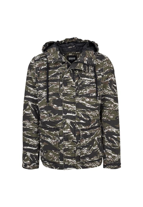Urban Classics - Urban classic tiger cotton parka. Kolor: czarny, wielokolorowy, zielony. Sezon: zima
