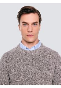 Big-Star - Sweter męski melanżowy brązowy Waltero 804. Okazja: na co dzień. Kolor: brązowy. Materiał: dzianina, jeans. Wzór: melanż. Styl: klasyczny, casual, elegancki #4