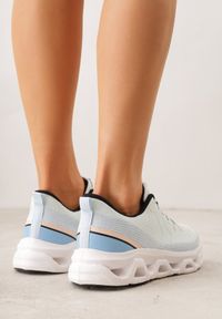 Renee - Niebieskie Siateczkowe Buty Sportowe na Podeszwie z Otworami Quilvia. Okazja: na co dzień. Kolor: niebieski. Materiał: materiał #6