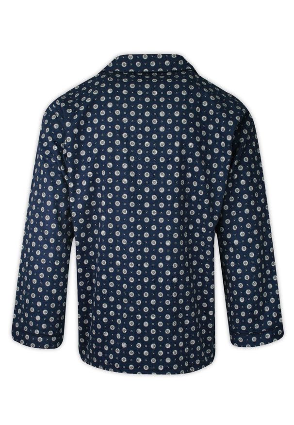ForMax - Piżama Flanelowa, Granatowa, Koszula Długi Rękaw, Długie Spodnie Dwuczęściowa -FORMAX. Kolor: niebieski. Materiał: bawełna. Długość: długie