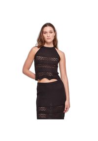 Tank top court damska dzianina szydełkowa Urban Classics. Kolor: czarny. Materiał: dzianina. Długość: krótkie #1