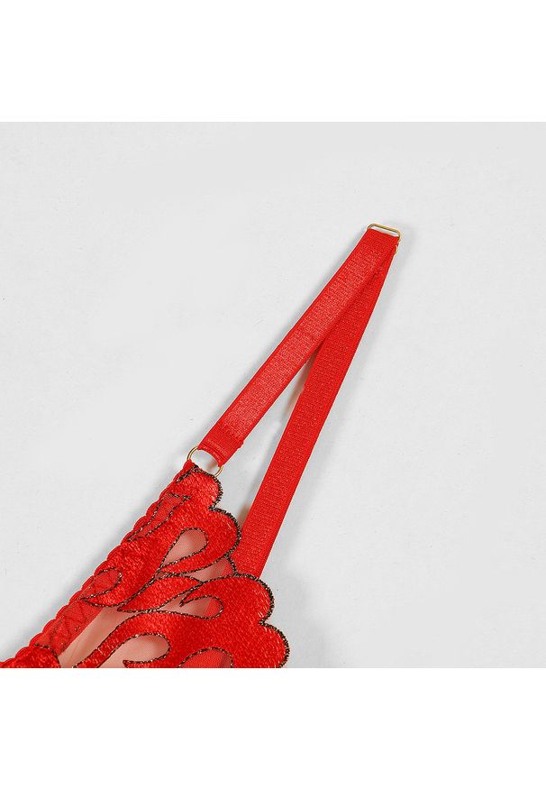 Intica - Komplet bielizny z łańcuszkiem i miękką tkaniną Asena. Kolor: czarny. Materiał: tkanina