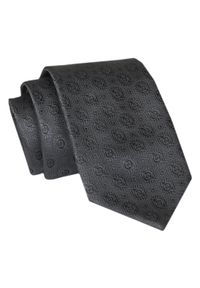Męski Krawat - Czarny, Geometryczna Faktura - Angelo di Monti. Kolor: czarny. Materiał: tkanina. Wzór: geometria. Styl: wizytowy, elegancki