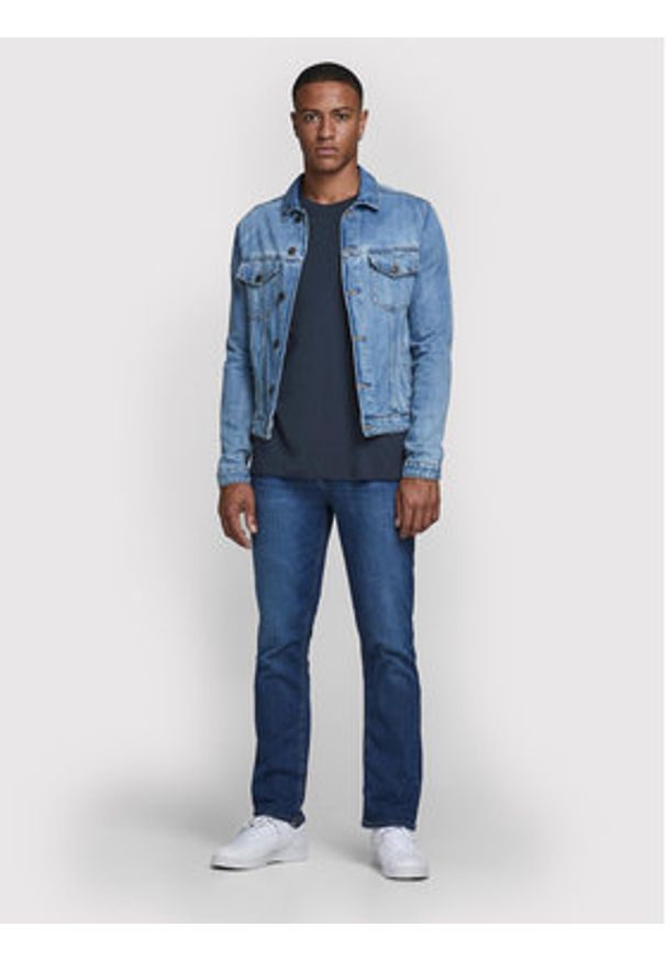 Jack & Jones - Jack&Jones T-Shirt Orrganic Basic 12156101 Granatowy Slim Fit. Kolor: niebieski. Materiał: bawełna