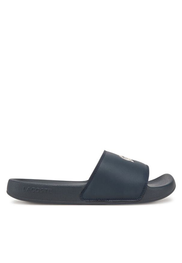 Lacoste Klapki Serve Sliders 7-49CMA0041 Granatowy. Kolor: niebieski. Materiał: skóra