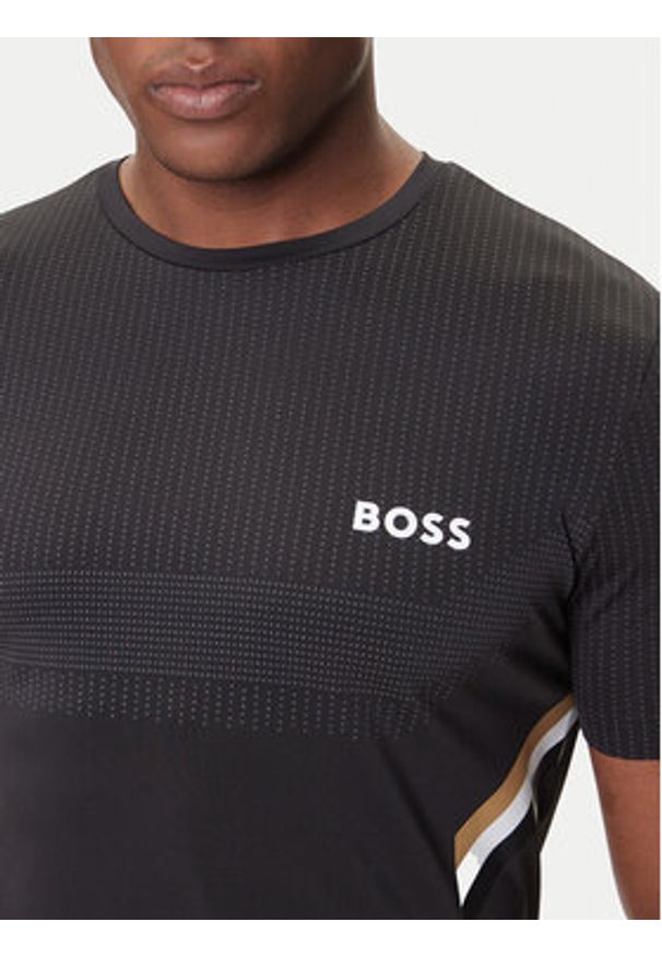 BOSS T-Shirt Tech TOC 50543329 Czarny Slim Fit. Kolor: czarny. Materiał: syntetyk