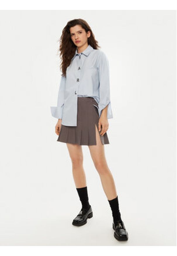 Karl Lagerfeld - KARL LAGERFELD Koszula A1W11026 Niebieski Regular Fit. Typ kołnierza: dekolt w karo. Kolor: niebieski. Materiał: bawełna