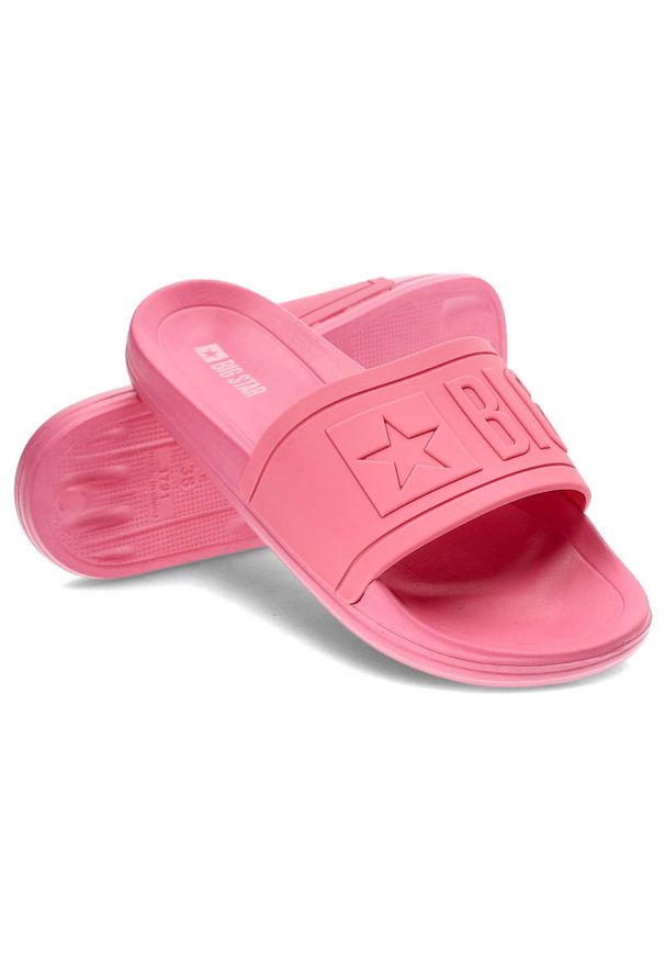Big-Star - Różowe Klapki Big Star Wodoodporne Buty Damskie. Okazja: na co dzień, na plażę. Kolor: różowy. Materiał: materiał. Sezon: lato. Styl: casual, sportowy